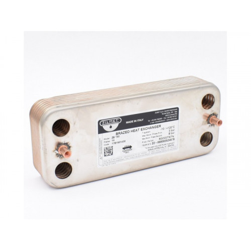 Теплообменник пластинчатый ГВС Zilmet 17B1901430 на 14 пластин для котлов BAXI Eco Classic, Eco Nova (63041310441P.AZ) 6304131044.AZ