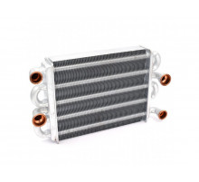 Теплообменник битермический Heatwave для котлов Ferroli Domiproject F 24 D, Domina F, Lamborghini Taura (39837660) 37405340, 39837665