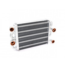 Теплообменник битермический Heatwave для котлов Ferroli Domiproject F 24 D, Domina F, Lamborghini Taura (39837660) 37405340, 39837665