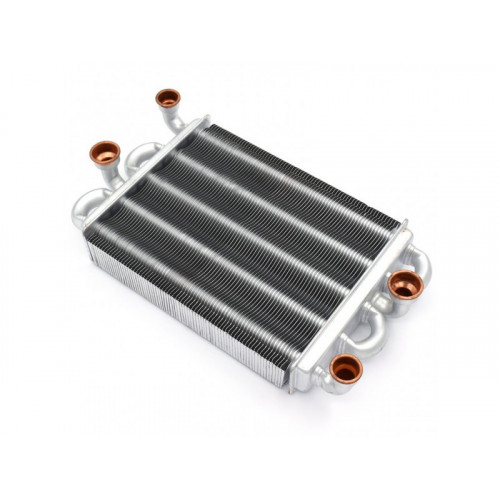 Теплообменник битермический Heatwave для котлов Ferroli Domiproject F 24 D, Domina F, Lamborghini Taura (39837660) 37405340, 39837665