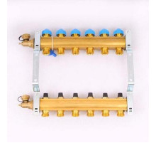 Коллектор для теплых полов Watts HKV-6 из латуни 1"