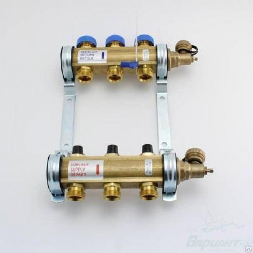 Коллектор для теплых полов Watts HKV-3 из латуни 1"