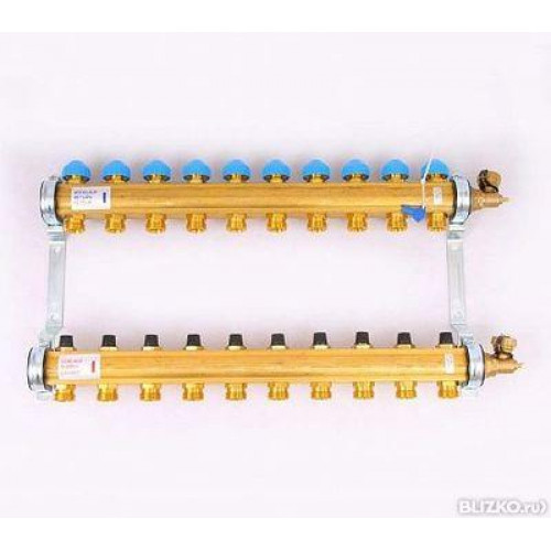 Коллектор для теплых полов Watts HKV-11 из латуни 1"
